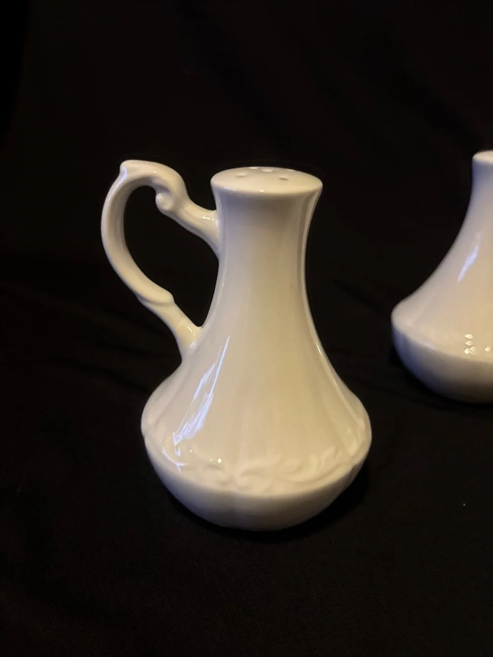 Vintage All White Meakin Salt & Pepper Shakers.
